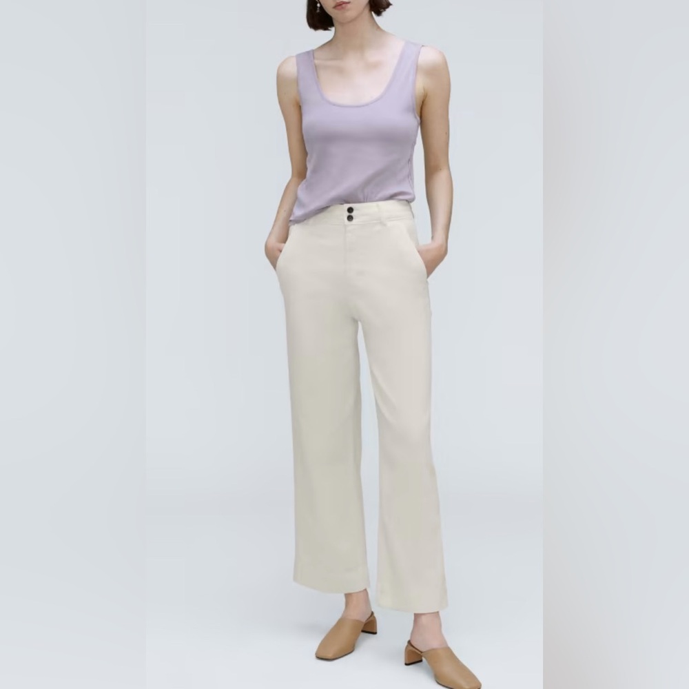 Everlane The Organic Wide-Leg Pant NWT 14 Color Bone - Picture 3 of 15